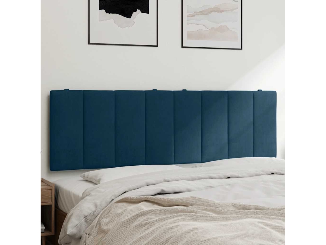 Vidaxl Almofadão De Cabeceira Hanko 160 Cm Veludo Azul