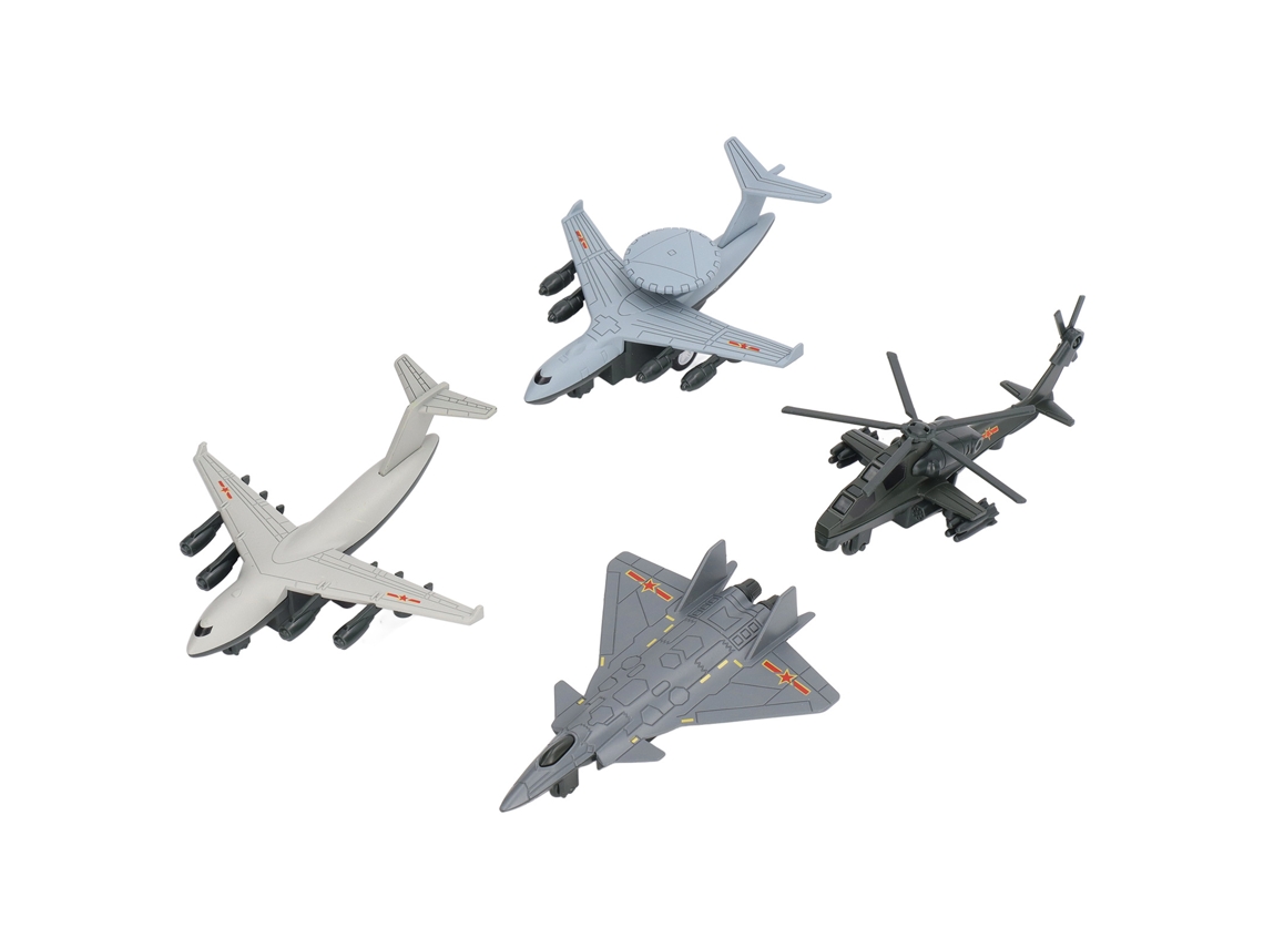 Primerox 4pcs Brinquedo de Avião de Retorno de Liga para Meninos Modelo Simulado Presente Aniversário