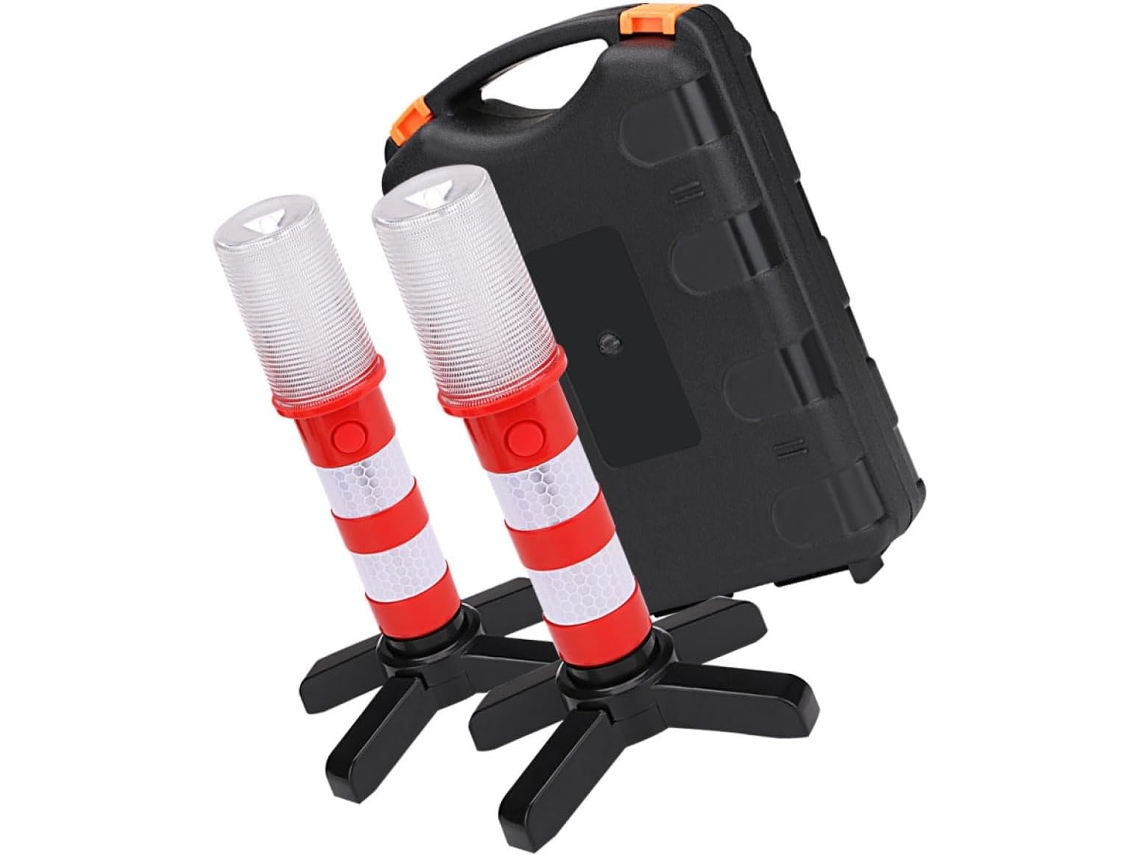 Luz De Trabalho Led Emergência, Sinalizador Estroboscópico Vermelho, Suporte Destacável E Estojo Portátil, Iluminação