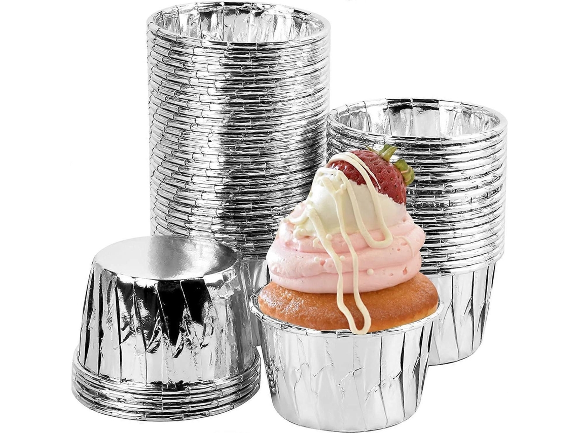 Caixa Com 50 Forminhas De Cupcake E Muffin (prata)