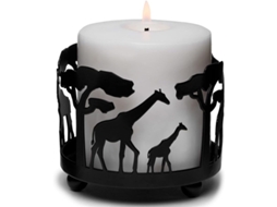 Suporte de Vela Nova Line, Forma de Girafa, Decoração, Preto