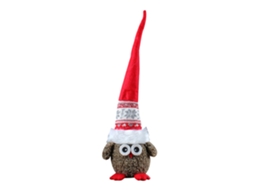Coruja Elfa de Pelúcia Adorável com Chapéu Comprido - Brinquedo Ornamental para Decoração Festiva de Casa