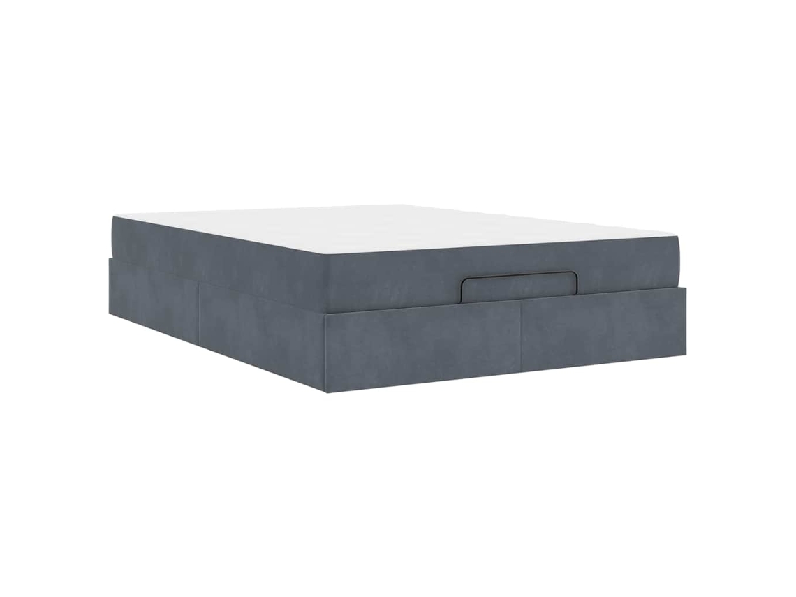 Conjunto 2 Cama Moderna Vidaxl Cinzento-baço Veludo (140 X 200 Cm)