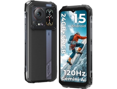 Smartphone robusto Hotwav Cyber 16 Pro 24 GB/512 GB Android 15 6.6'' 120 Hz 108 MP Preto