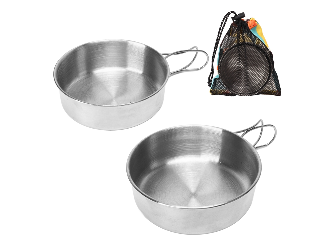Bacia De Inox Portátil Para Camping Com Alça Plegável Kit De Cozinha Outdoor Mini Bacia De Camping