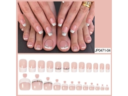 48pcs Unhas Falsas para Pés e Mãos Conjunto de Arte de Unhas para Mulheres e Meninas