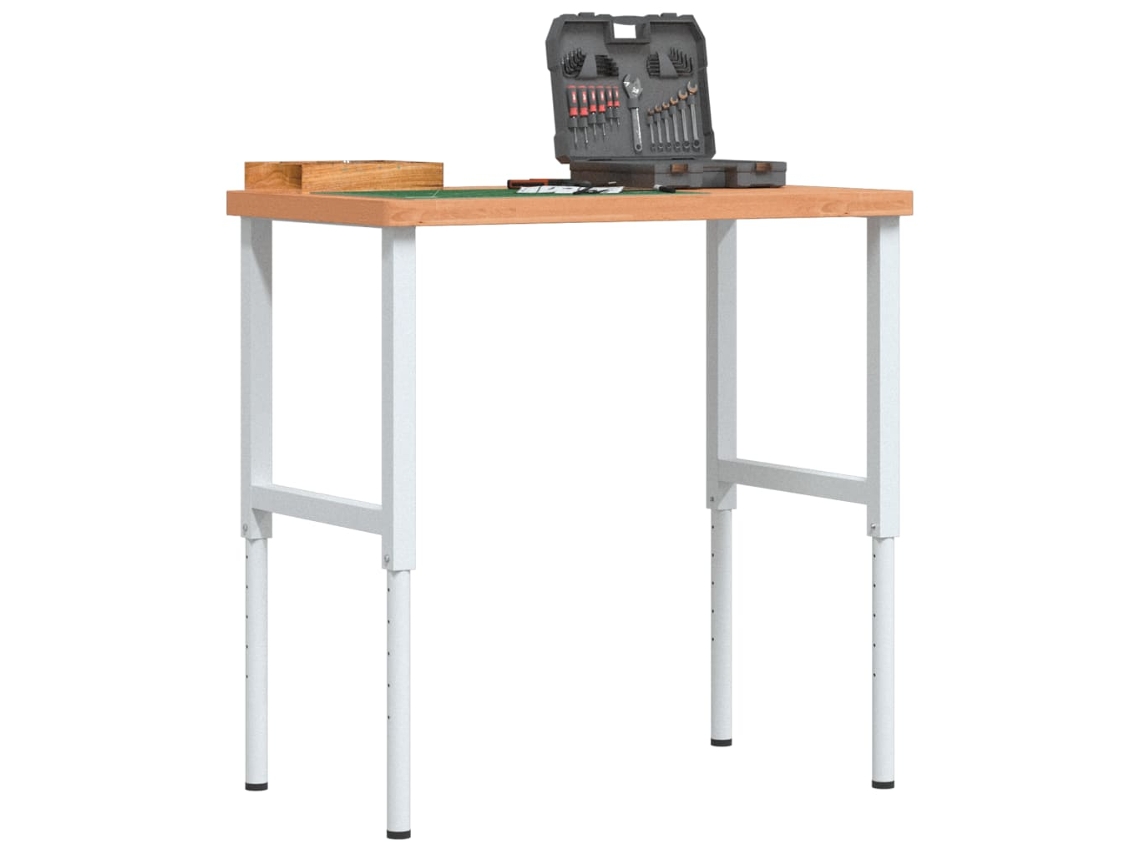 Vidaxl Bancada Retangular 100x60x(73-99,5) Cm Madeira De Faia Maciça