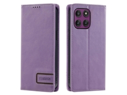 Capa De Couro Estilo Ttudrch 007 Para Motorola Edge 60 Pro 5g Com Bloqueio Rfid E Suporte Tipo Carteira, Roxa