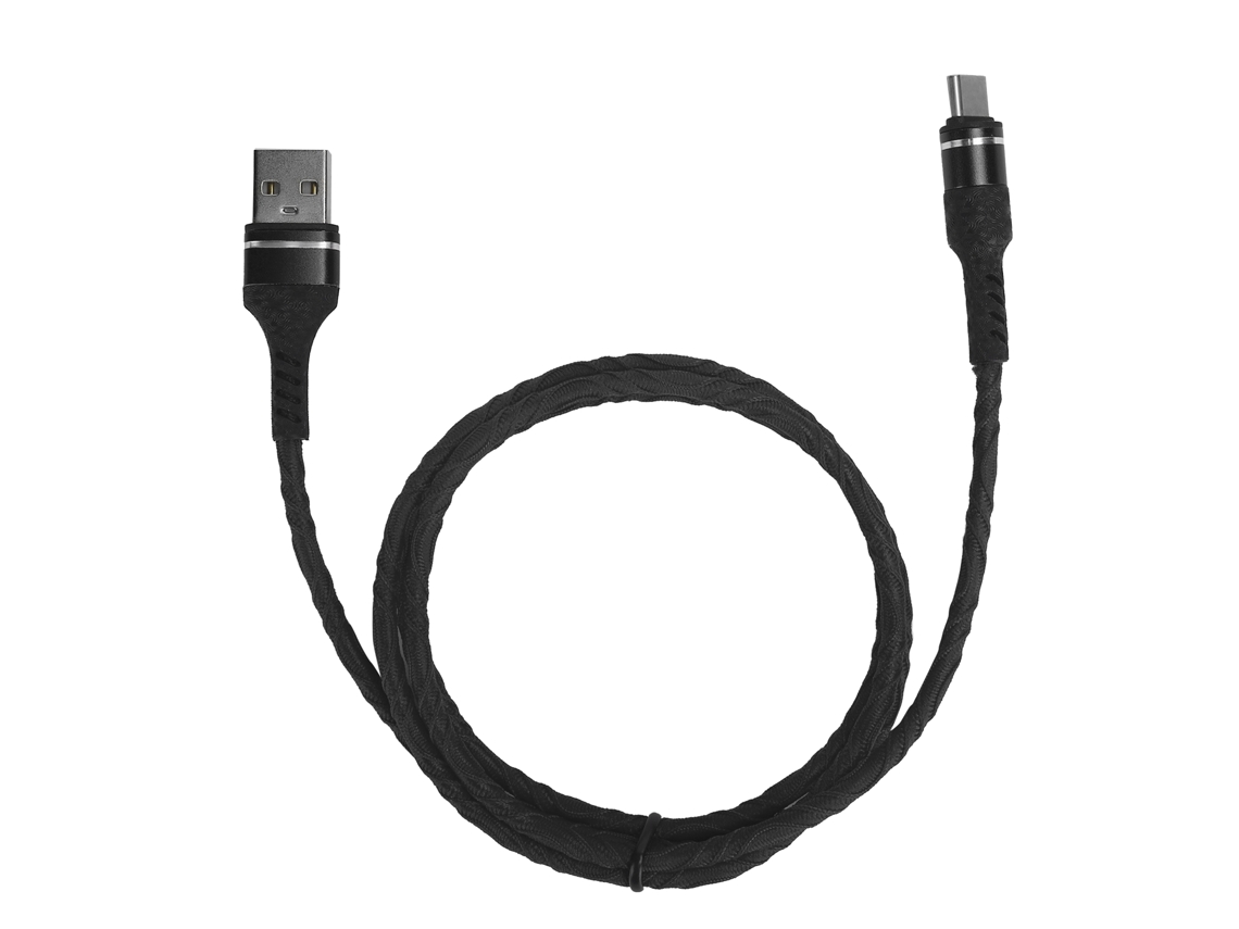 Cabo de Dados 3A com carregamento rápido, tecido jeans trançado, tipo C, 1m