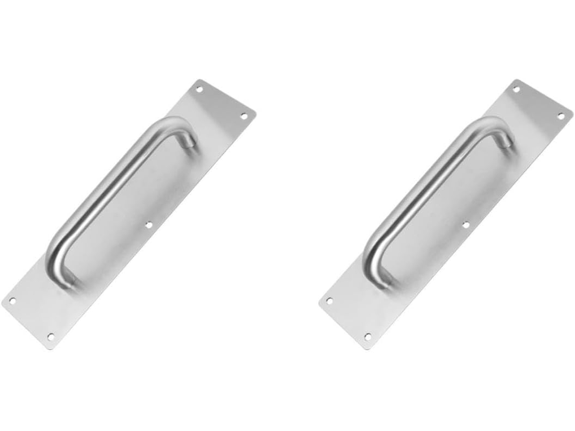Conjunto De 2 Puxadores De Aço Para Portas, Cor Prata, Para Instalação Residencial.
