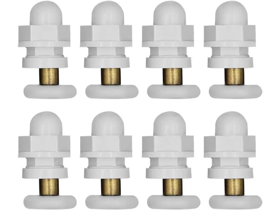Conjunto De 8 Polias Para Cabines Chuveiro, Com Roletes Roldanas Rodas Diâmetro Do Rolete 19-27mm Distância Entre Furos