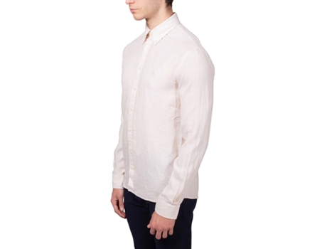 T-Shirt Ultrafina de Homem BROOKS BROTHERS Mens Button Down Linho Bege (M)
