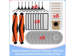 Conjunto De 34 Peças Para Aspirador Robô X20 Pro/x20 Max/m30/d102gl/d109gl/d102: Escova, Filtro E Esfregão._ozo