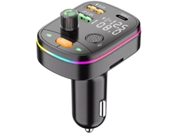 Transmissor Fm Bluetooth Yizhood Q10 Carregamento Rápido Tela Dupla Preta