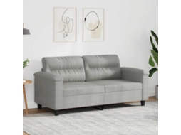 Sofá de 2 Lugares - Sofá da Sala - Sofá de Relaxamento 140 Cm Tecido de Microfibra Cinzento claro HARLANV1