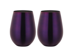2026 vasos de Vinho Sem Pés de Aço Inoxidável, Copo Portátil Ao Ar Livre, Conjunto de 2 Vasos Metálicos Morado