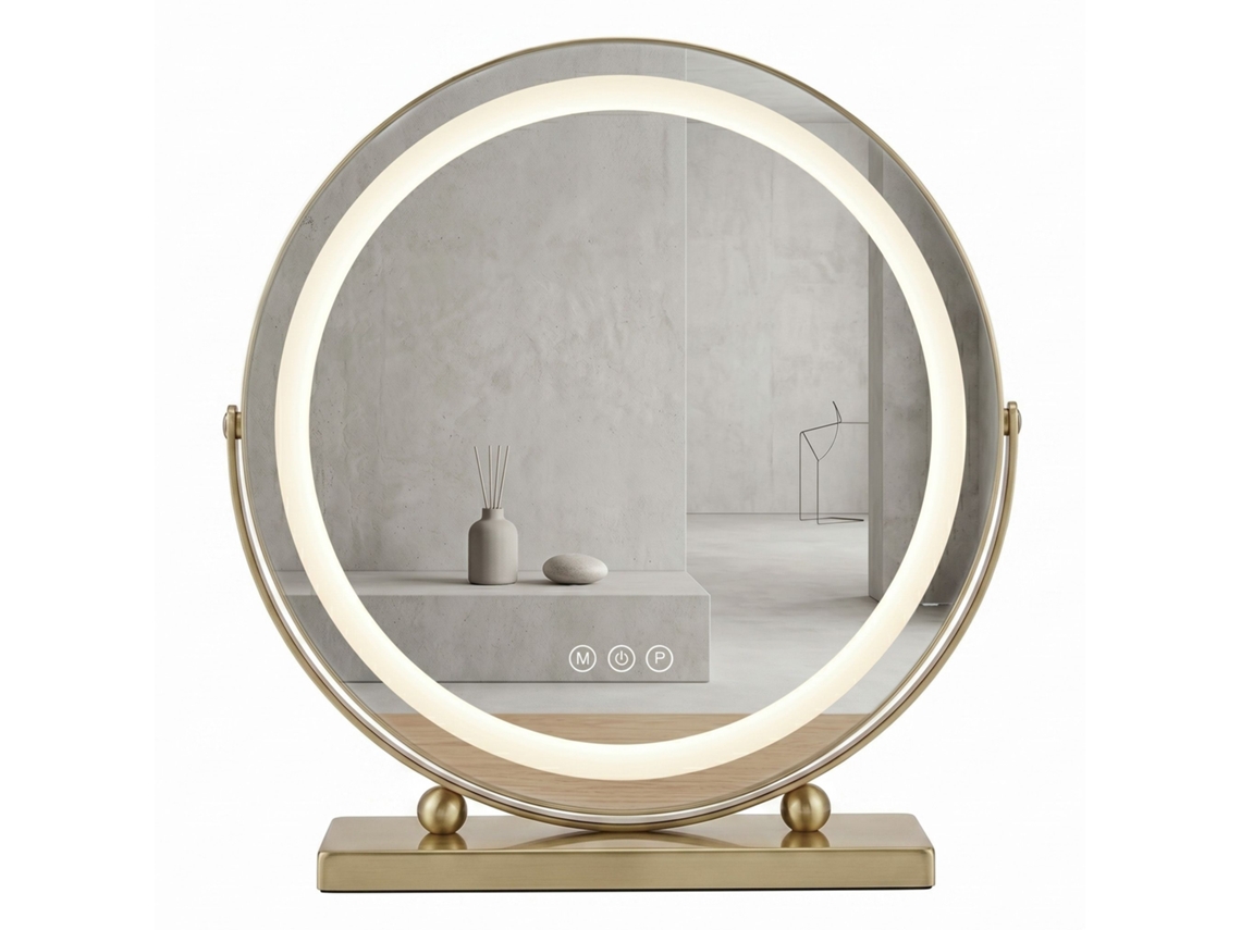 Espelho de Parede REA Make up Gold 40cm Led