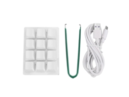 Teclado Mecânico Gamer 12 Chaves Rgb Switch Vermelho Programável Macro Usb Mini Branco
