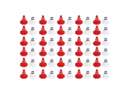 60 Cones De Tráfego Miniatura Vermelho Branco Brinquedos Para Treinamento De Futebol Carros De Controle Remoto
