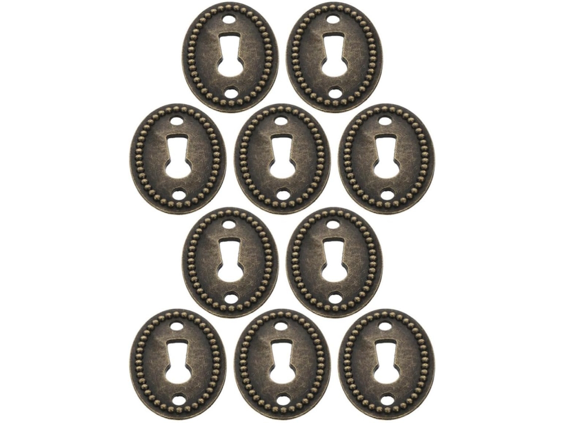 Tampa Oval Cromada Para Fechadura, 10 Peças, Inserto De Liga Metálica Para Porta Armário, Gaveta, Ferragens Decorativas