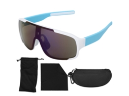 Gafas Deportivas Ao Ar Livre Antivento Para Ciclismo Montanhismo Gafas De Sol Mulher Homem Marco Branco Azul Lente Azul