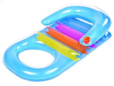 Jilong Jl026079Npf Flutuador de Piscina & Praia Azul Vermelho Transparente Amarelo Espreguiçadeira Flutuante Vinil/Preto