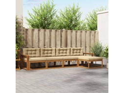 Vidaxl Conjunto De Sofás Para Exterior 5 Unid. Natural E Bege
