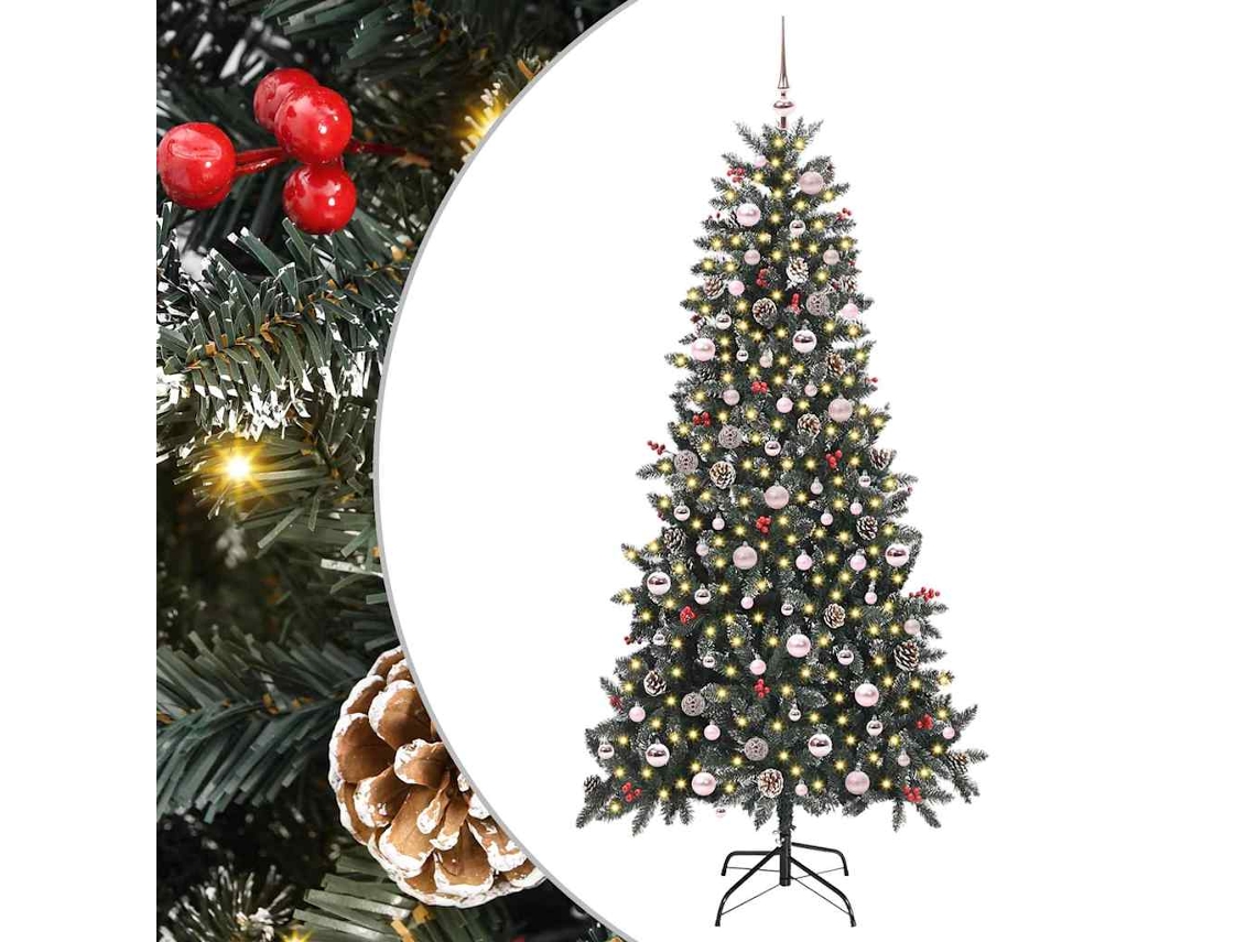 Árvore De Natal Artificial Com Luzes Pré Iluminadas Vidaxl Verde Pvc (129,5 X 129,5 X 240 Cm)