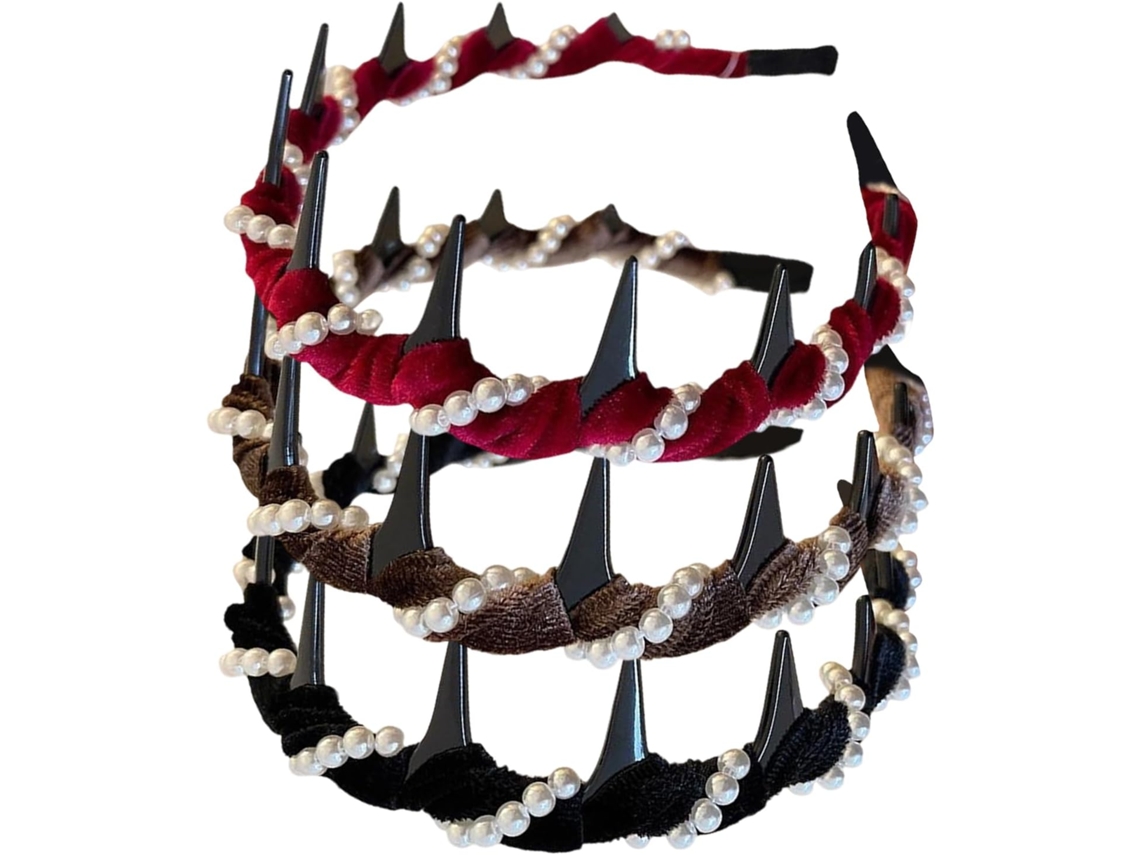 Tiara Pretty Teeth Com Pérolas - Antiderrapante E Decorativa