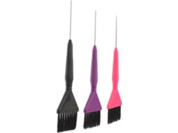 Kit De 3 Pincéis Para Coloração Capilar Healeved Com Cabo Confortável Em Policarbonato Aplicação Uniforme, Ideal Para