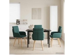 Vidaxl Cadeiras De Jantar 4 Unid. Tecido Verde-escuro 60 X 56 X 96 Cm