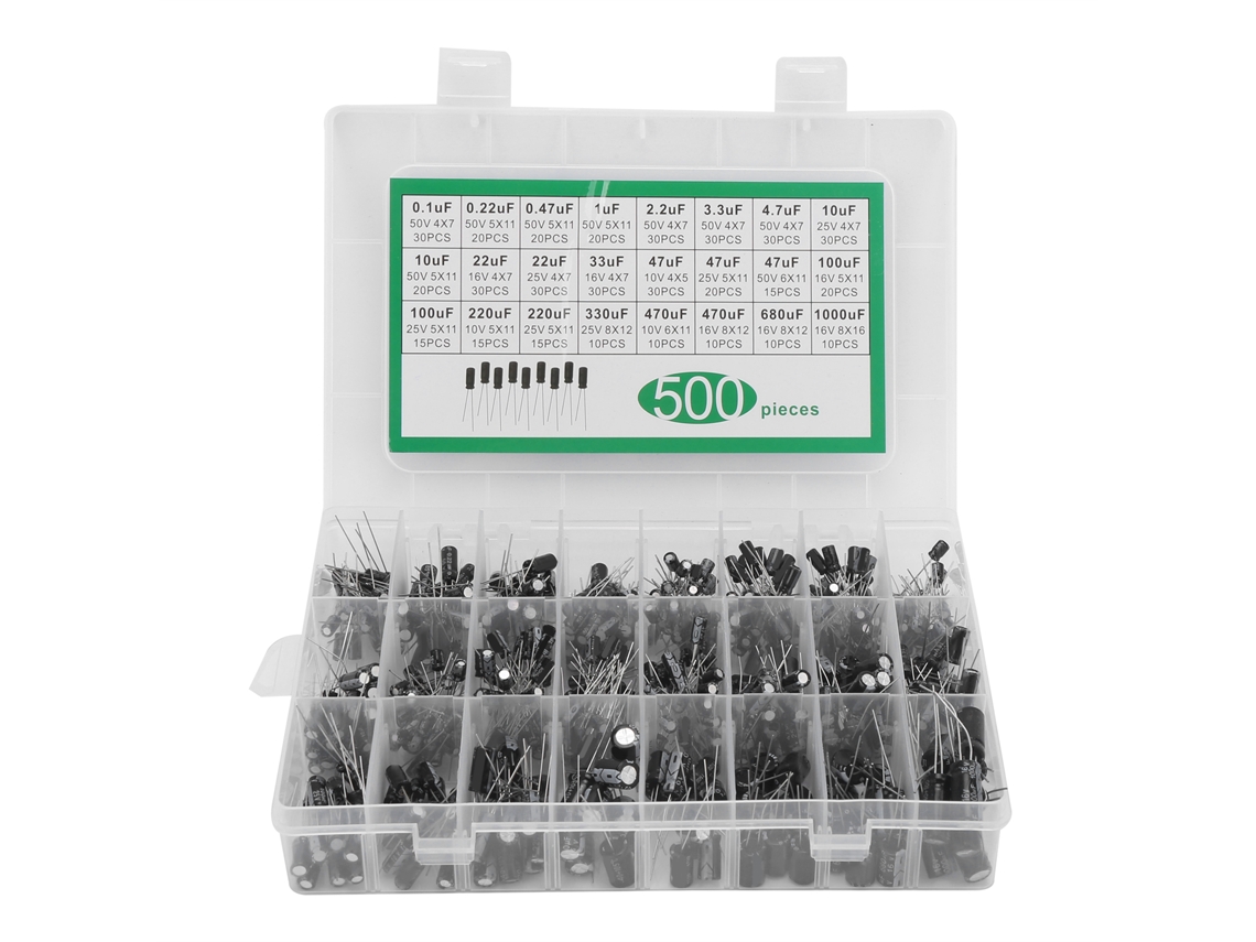 Kit de Capacitores Electrolíticos 24 valores 0.1uf a 1000uf | S/MARCA