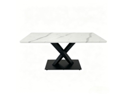 Mesa de Jantar Retangular, 6-8 pessoas, MDF, Base Metálica, PAPRIKA