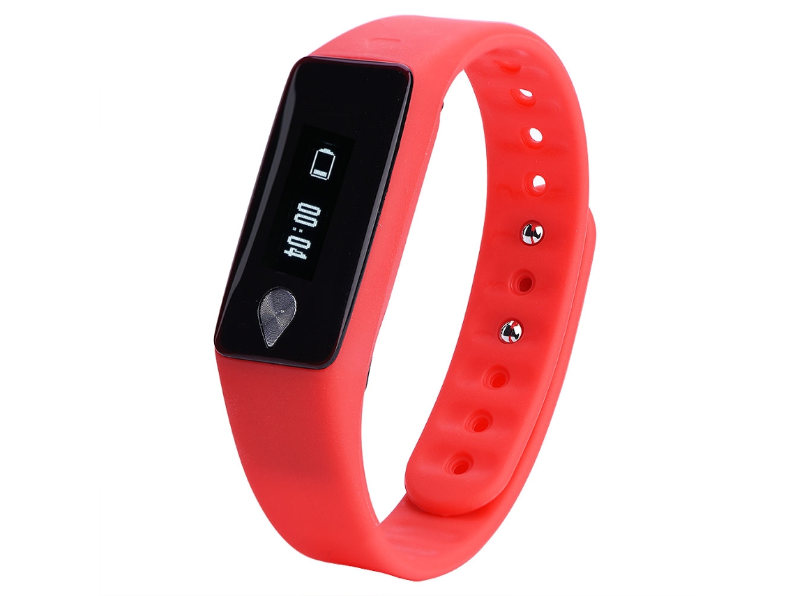 Pulseira Esportiva Inteligente M3 com Monitoramento de Ritmo Cardíaco e Sono EOOCOO (vermelha)