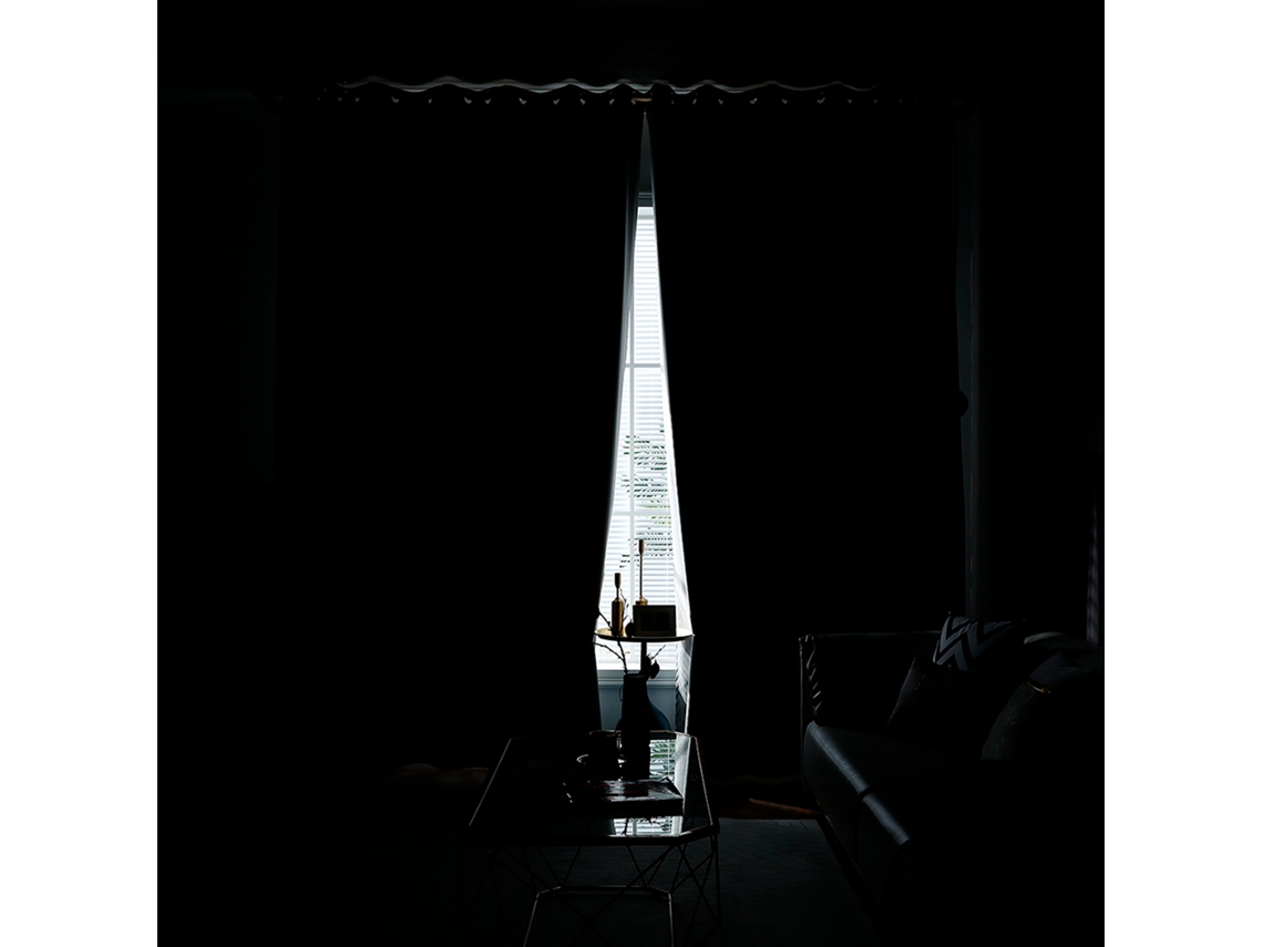 Cortinas Blackout para Quarto e Sala com Anéis Isolantes 2 Painéis 53x106in Cinza