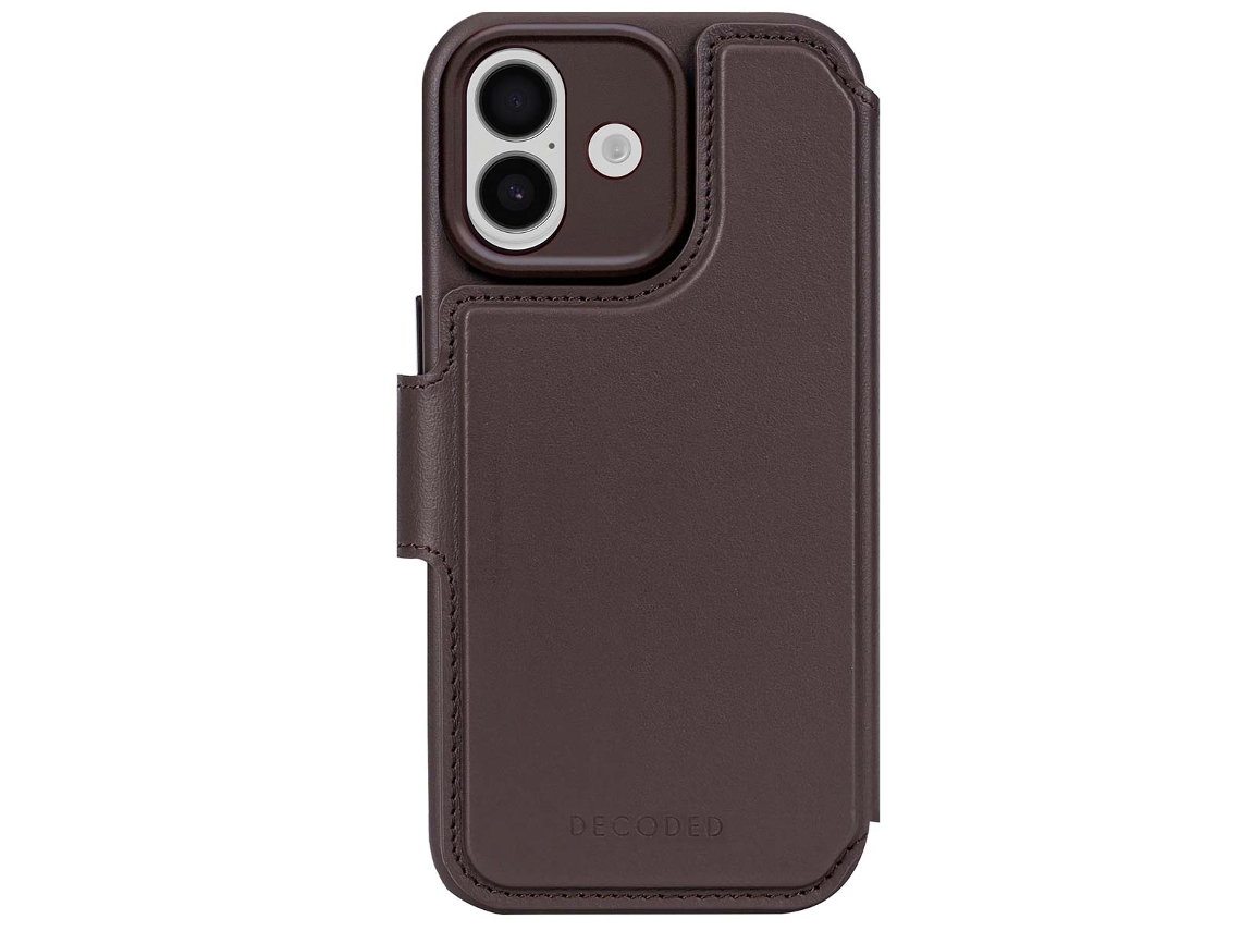 Decoded Capa Folio De Couro Para Iphone 17 Magsafe Com Capa Destacável Castanho Escuro