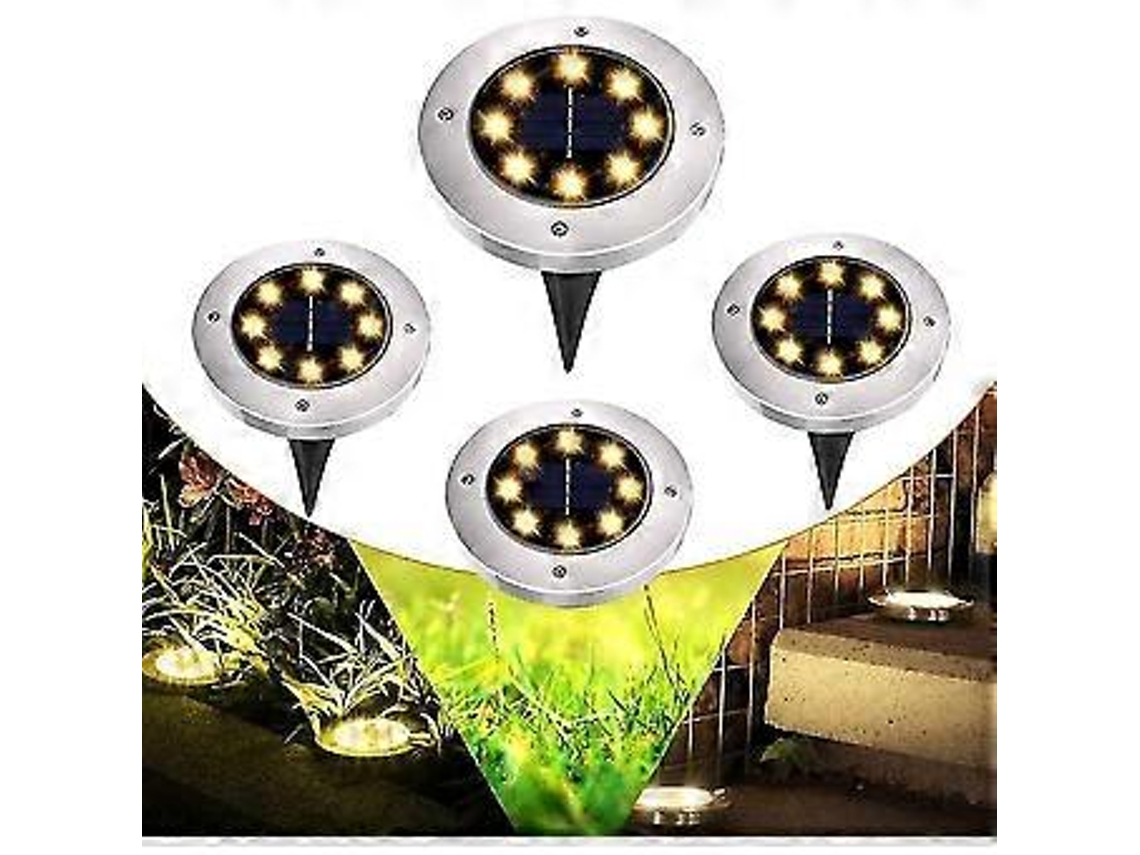 Luminária Solar Para Jardim 8 Lâmpadas Subterrâneas De Led, Iluminação De Caminho À Prova Dágua, Alimentada Por Energia Solar, Aquaforge