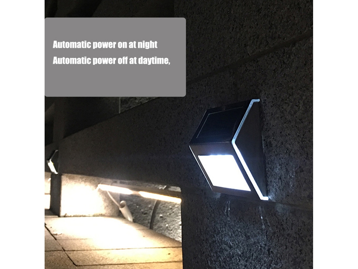 2026 luz Solar de Jardim de Aço Inoxidável 3l ed para Escadas Caminhos Pátio Exterior Luz Branca Quente