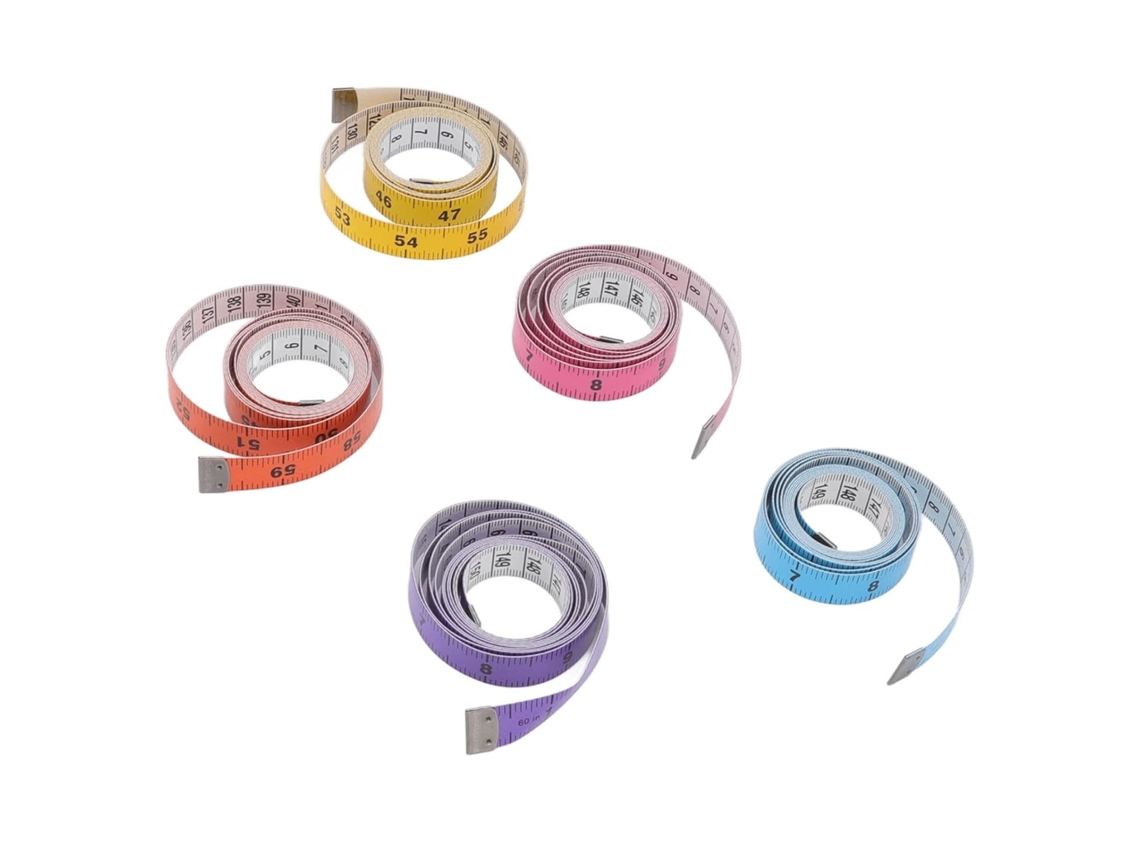 Lurelia Fita Métrica Flexível Portátil Compacta 5 Peças 150cm Tecido Para Costura E Artesanato