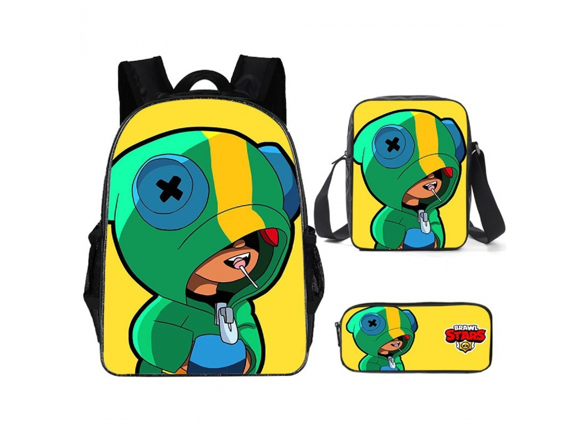 Conjunto Mochila Escolar 3 Peças, Estampa Anime, Aulas, Bolsa Ombro