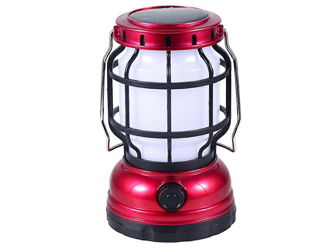 Lanterna Solar Para Acampamento, Luz Led Piscante Com Carregador Portátil De Emergência Olysi Shop (vermelha)