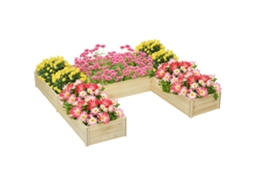 Conjunto 5 Jardineiras Modulares Exterior Madeira Abeto 230cm Natural