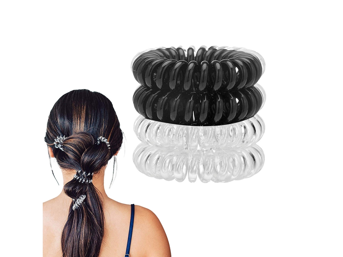Unidades de Faixa de Cabelo em Espiral Faixa À Prova D'Água para Adolescentes Clipe de Rabo de Cavalo Faixa de Telefone PresilhJEDBESETZT