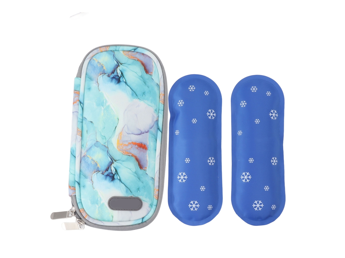 Bolsa Térmica para Insulina S/MARCA com zíper e sacos de gelo leve e compacta