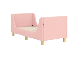 Cama De Solteiro | Camas Para Quarto | Estrutura De Cama Para Criança Com Cabeceira Rosa 70 X 140 Cm