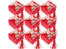 20 Caixas de Papel Vermelhas para Doces Casamento, Portáteis e Ecológicas, Estilo Chinês com Design CHABERLU
