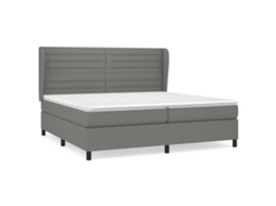 Cama com Molas/Colchão 200x200 Cm em Tecido Cinzento Escuro MAISON EXCLUSIVE