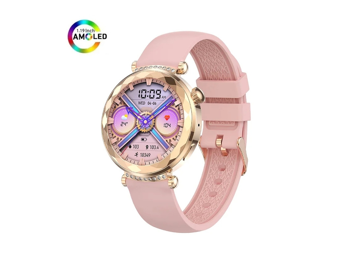 Relógio Inteligente Bestvite HK88 AMOLED com Chamadas Bluetooth (Rosa)