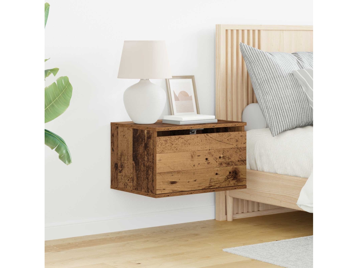 Vidaxl Armário De Cama Montado Na Parede Madeira Antiga