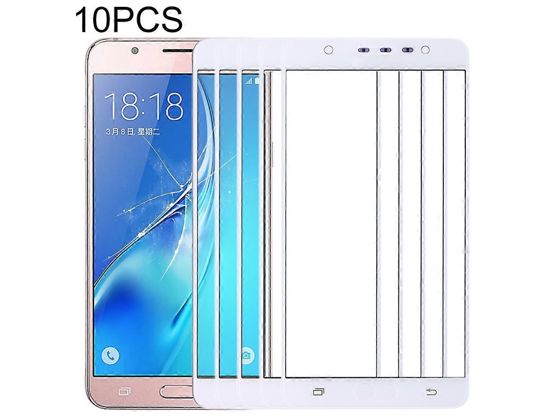 Para Samsung Galaxy J7 Max, 10 Peças De Lente De Vidro Externa Da Tela Frontal.